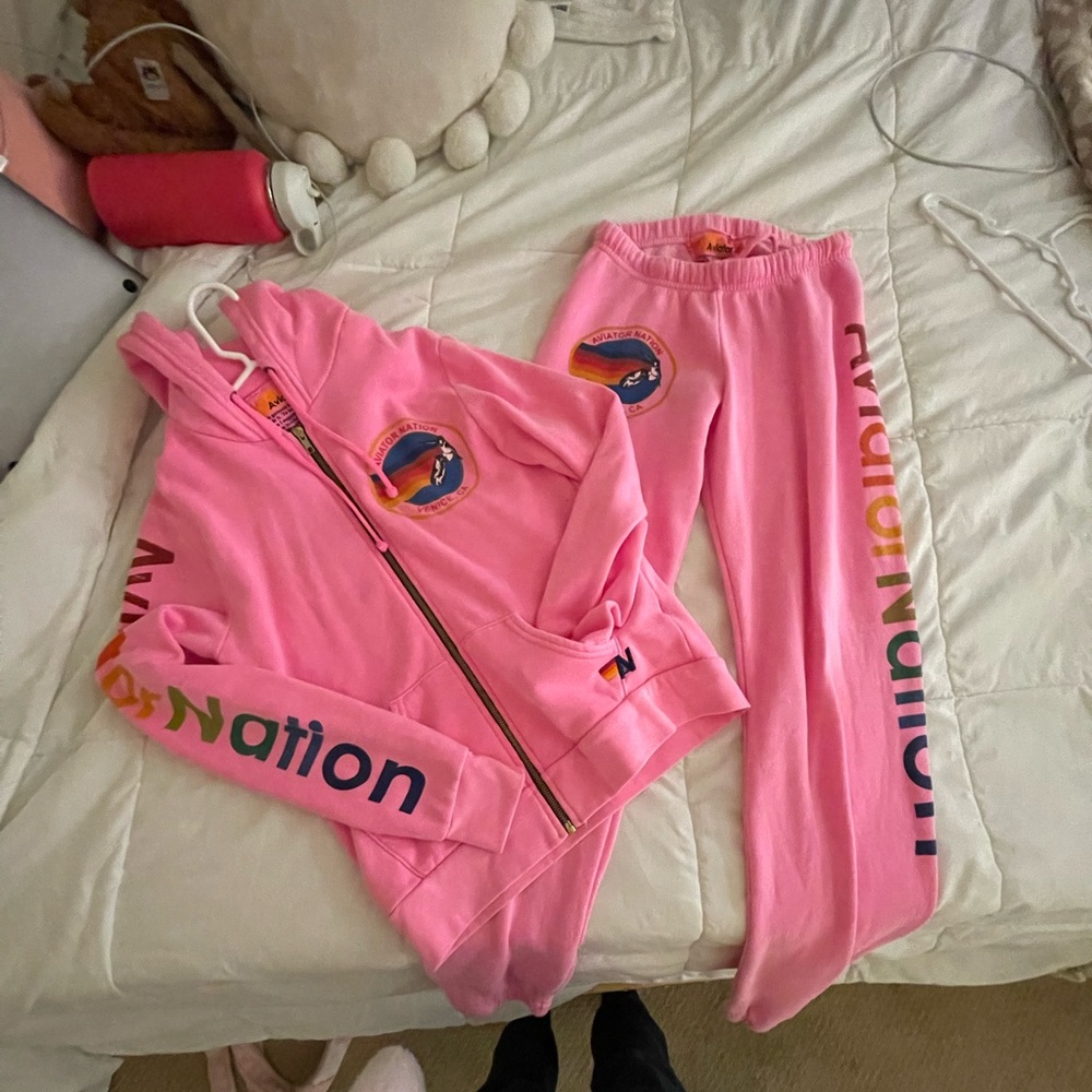 Size small new pink Aviator Nation set
